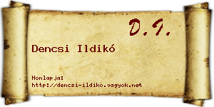 Dencsi Ildikó névjegykártya
